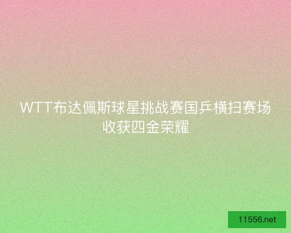 WTT布达佩斯球星挑战赛国乒横扫赛场收获四金荣耀